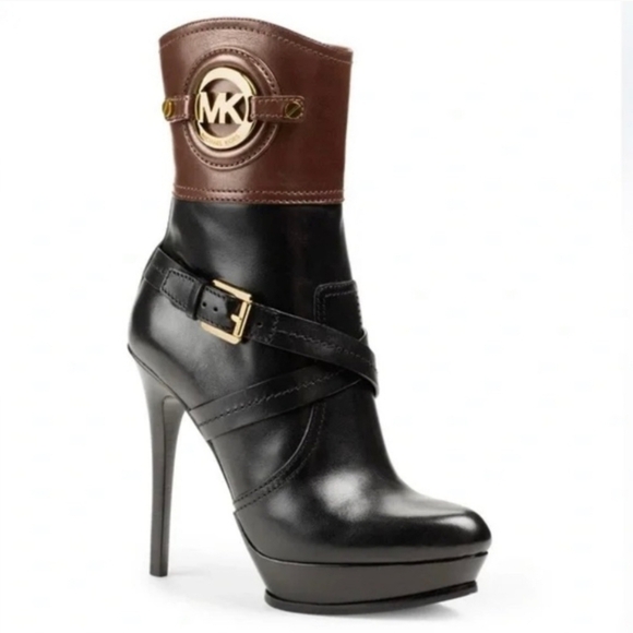 Michael Kors Shoes - MICHAEL KORS black leather stockard 2-tone boots